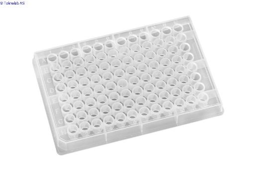 Bilde av 96 shallow well Polypropylene, Round Bottom raised rim 270 uL