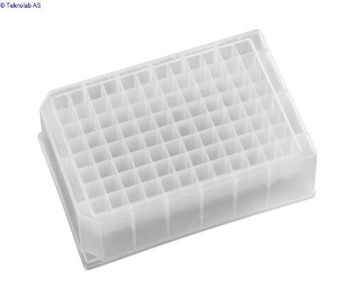 Bilde av 96 Deep Square Well, 1ml/well, Polypropylene, DNase/RNase free, inner bag of 5
