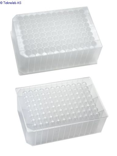 Bilde av 96 Deep well, 2ml/well Polypropylene round well rimless DNA/RNAase free, inner bag of 5-Pallet (34 c