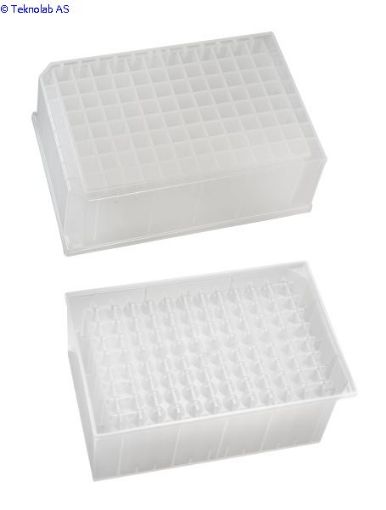 Bilde av 96 Deep Square Well, 2.2mL/well, Polypropylene, Toughened Genomics Plate