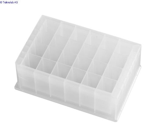 Bilde av 24 Square Well, 10mL/well, Polypropylene Plate, V-Bottom