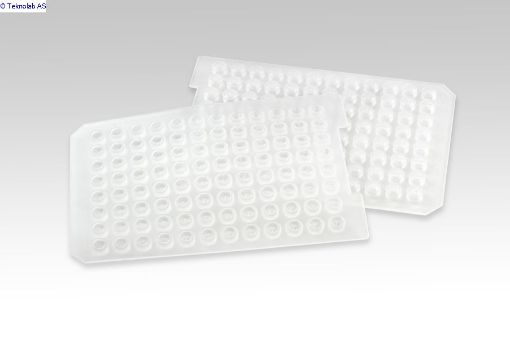 Bilde av 96 Round Well Pre-Slit (7mm Diameter Plug) Clear Sealing Mat with Spray Coated PTFE/Premium Silicone