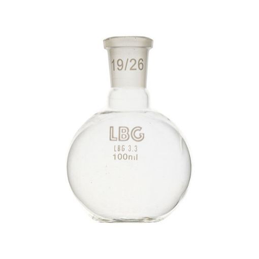 Bilde av Boiling flask, flat bottom, LBG 3.3, mouth 14/23, 50 ml