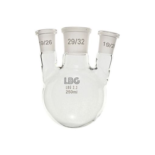 Bilde av Flask, round bottom with three necks (parallel), LBG 3.3, cent. 29/32, side 19/26, 1000 ml