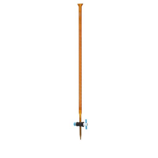 Bilde av Amber burette with PTFE straight stopcock and funnel top, class A, 25 ml, 1 pc