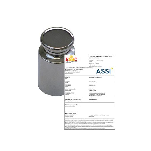Bilde av ENAC certificate F1 weights (1mg up to 10 Kg)