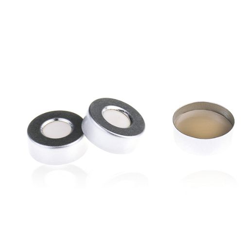Bilde av Aluminium crimp cap Ø20 mm with moulded septa Butyl / natural PTFE, 100 pcs