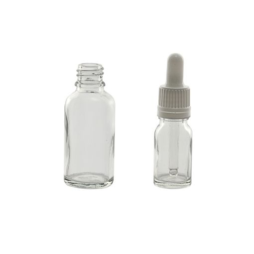 Bilde av Glass bottle narrow neck, clear, DIN-18, 50 ml, 88 pcs