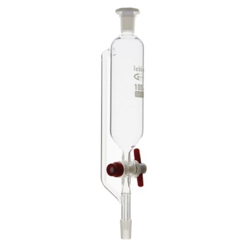 Bilde av Pressure equalising dropping funnel, cylindrical, with PTFE stopcock, 19/26, 100 ml