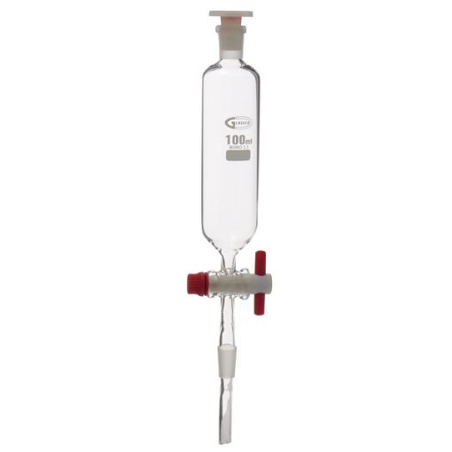 Bilde av Dropping funnel, cylindrical, with PTFE stopcock, 29/32, 250 ml