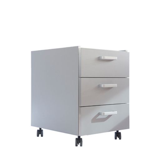 Bilde av Auxiliar laboratory cabinet with wheels and 3 drawers, steel, 450 x 520 x 635 mm