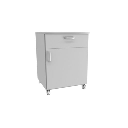 Bilde av Auxiliar laboratory cabinet with wheels, one drawer and one door, steel, 600 x 520 x 635 mm