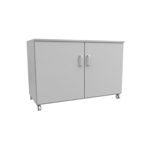 Bilde av Auxiliar laboratory cabinet with wheels and two doors, steel, 900 x 520 x 805 mm
