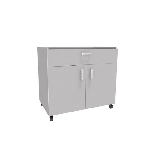 Bilde av Auxiliar laboratory cabinet with wheels, one drawer and two doors, steel, 900 x 520 x 805 mm