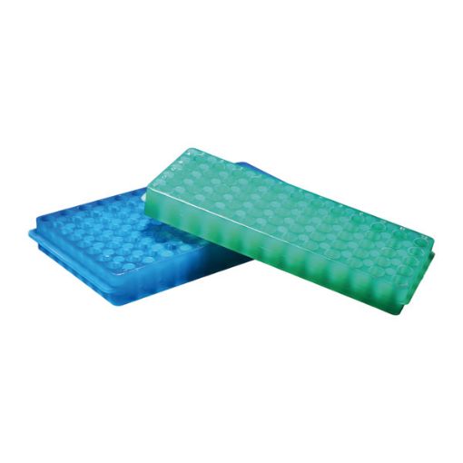 Bilde av Overturnable PCR microtube rack, PP, up to 96 tubes (8x12) (0,5/1,5 ml). Green color