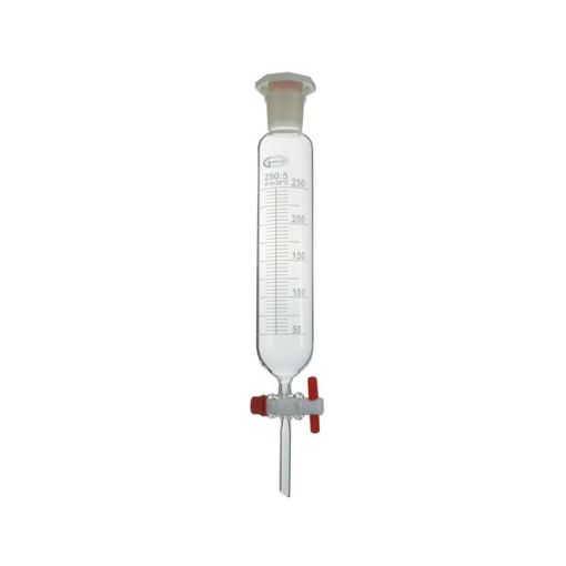 Bilde av Dropping funnel, with PTFE stopcock and plastic stopper, cylindrical, 500 ml