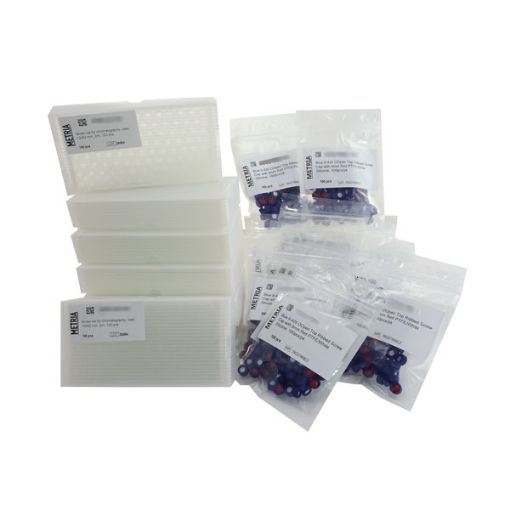 Bilde av 2 ml screw vial, clear glass, with black screw cap with white Silicone/PTFE septa, 1000 pcs