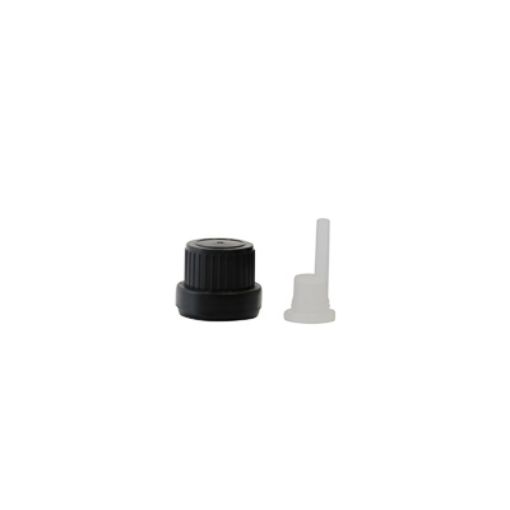 Bilde av Dropper screw cap DIN-18 with security seal, black, 1000 pcs