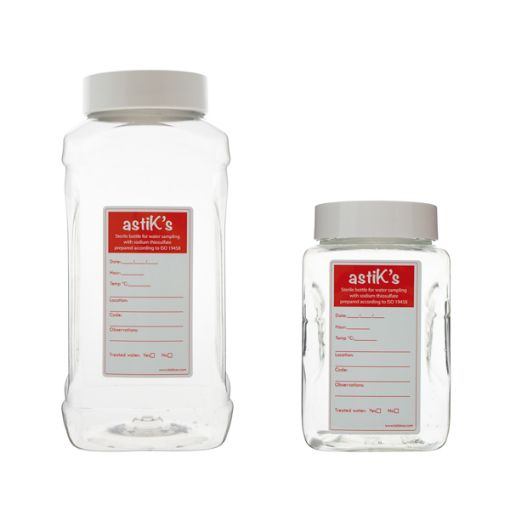 Bilde av Water sampling bottle, PET, sterile, without thiosulfate, 500 ml, wide neck, 60 pcs