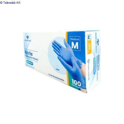 Bilde av Medcare Examination Nitrile Gloves, Powder-Free,Blue / L