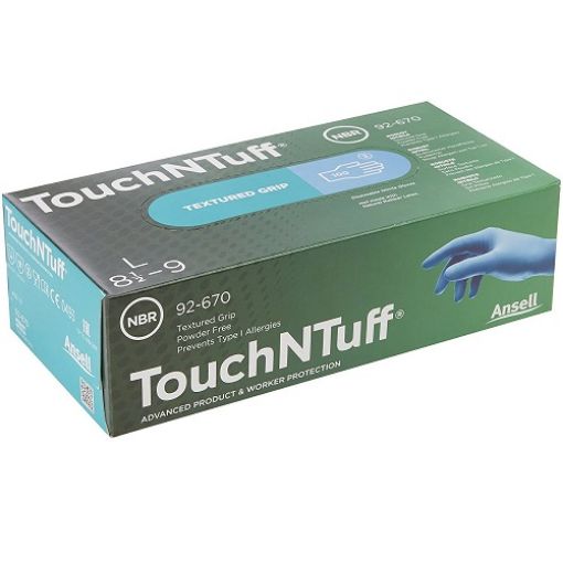 Bilde av Touch N Tuff  Blue, nitrile, non-powdered, size 7.5 to 8 / M - Art nr: 92-670M