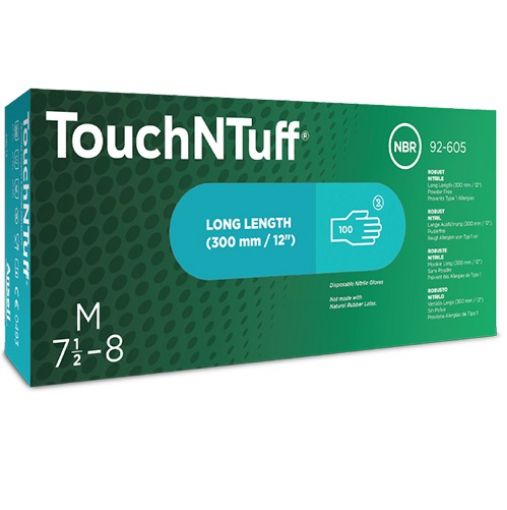 Bilde av Touch N Tuff nitrile, 300mm, non-powdered, green, size S - Art.nr: 92-605S