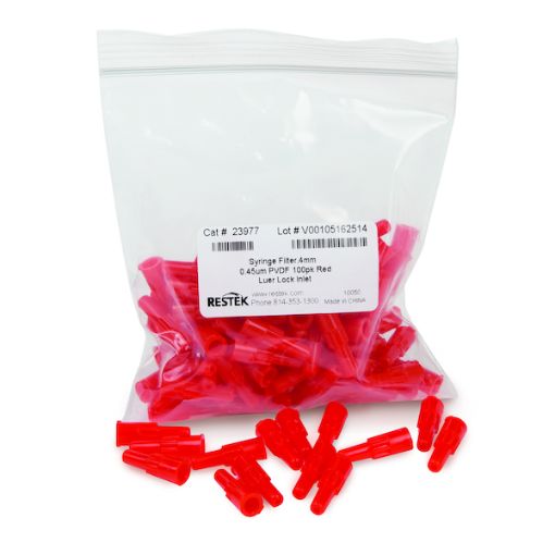 Bilde av Syringe Filter  4mm 0.45um PVDF Red Luer Lock 100-pk