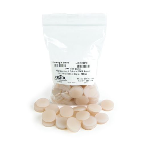 Bilde av VOA Vial Septa Replacement  24mm PTFE Faced 0.125" Silicone Septa  100pk For use w/20 40 60mL VOA Vi