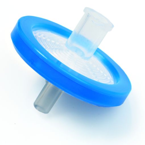 Bilde av Syringe Filter  25mm 0.45um PVDF 100pk Blue Luer Lock Inlet
