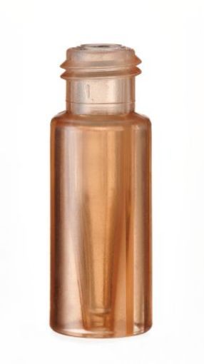 Bilde av VIAL 0.2ML AMBER TPX SCREW 9MM SHORT THREAD CONICAL GLASS INSERT 100/PACK