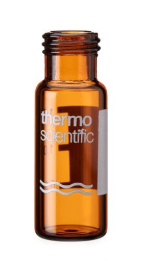 Bilde av VIAL 2ML AMBER SCREW 9MM SHORT THREAD ID PATCH SILANIZED 100/PACK