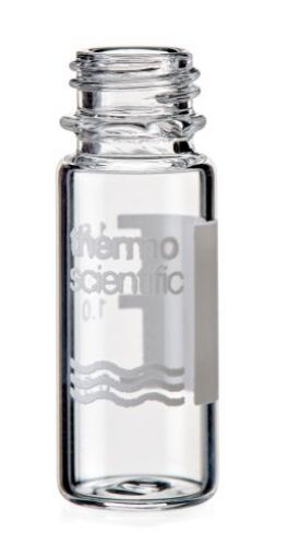 Bilde av VIAL 2ML CLEAR SCREW 9MM SHORT THREAD SURESTOP™ GOLD ID PATCH 100/PACK