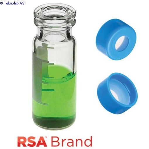 Bilde av Vial & Cap Kit includes 100 EA 2ml, Snap Top, Clear RSA Autosampler Vials with Write-On Patch and fi
