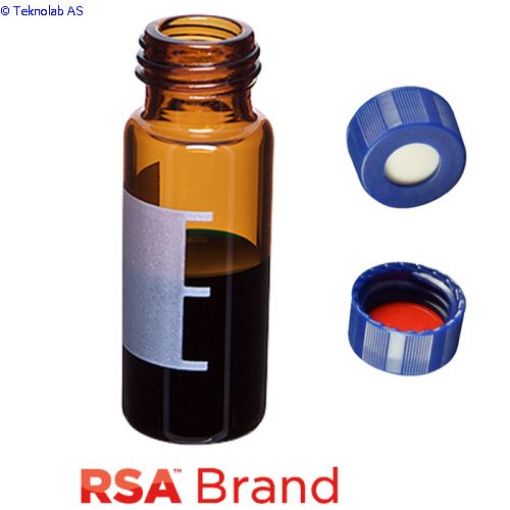 Bilde av Vial & Cap Kit Includes 100 EA 2ml, Screw Top, Amber RSA Autosampler Vials with Write-On Patch and f