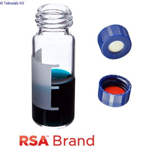 Bilde av Vial & Cap Kit Includes 100 EA 2ml, Screw Top, Clear RSA Autosampler Vials with Write-On Patch and f