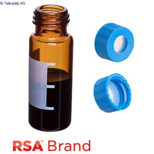 Bilde av Vial & Cap Kit Includes 100 EA 2ml, Screw Top, Amber RSA Autosampler Vials with Write-On Patch and f