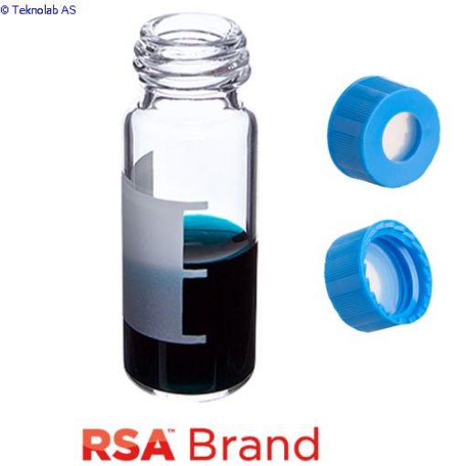 Bilde av Vial & Cap Kit Includes 100 EA 2ml, Screw Top, Clear RSA Autosampler Vials with Write-On Patch and f