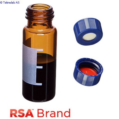 Bilde av Vial & Cap Kit Includes 100 EA 2ml, Screw Top, Amber RSA Autosampler Vials with Write-On Patch and f