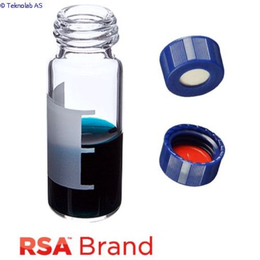 Bilde av Vial & Cap Kit Includes 100 EA 2ml, Screw Top, Clear RSA Autosampler Vials with Write-On Patch and f