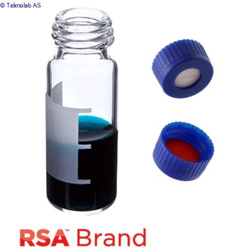 Bilde av Vial & Cap Kit Includes 100 EA 2ml, Screw Top, Clear RSA Autosampler Vials with Write-On Patch and f