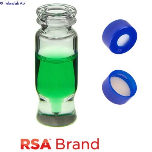 Bilde av Vial & Cap Kit includes 100 EA 1.2ml, MRQ, Snap Top, Clear RSA Autosampler Vials and 100 EA matching