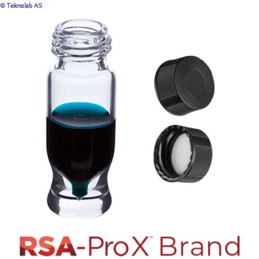 Bilde av Vial & Cap Kit. 100 EA 1.2ml, Screw Top, Hydrophobic, Clear MRQ Autosampler Vials and matching Solid