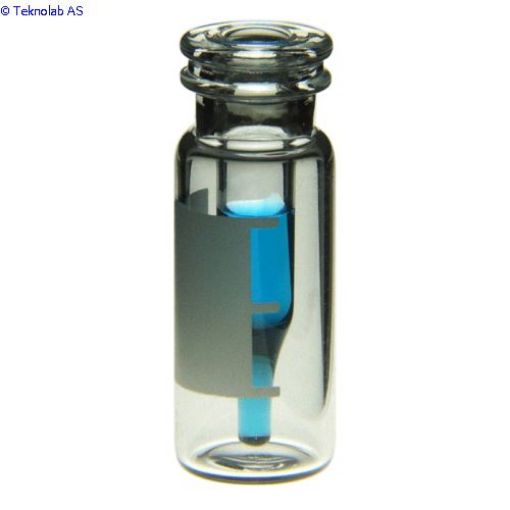 Bilde av Vials, Snap Top, Glass. Clear / Clear Insert, 300ul with Write-On Patch and fill lines, Fused Insert