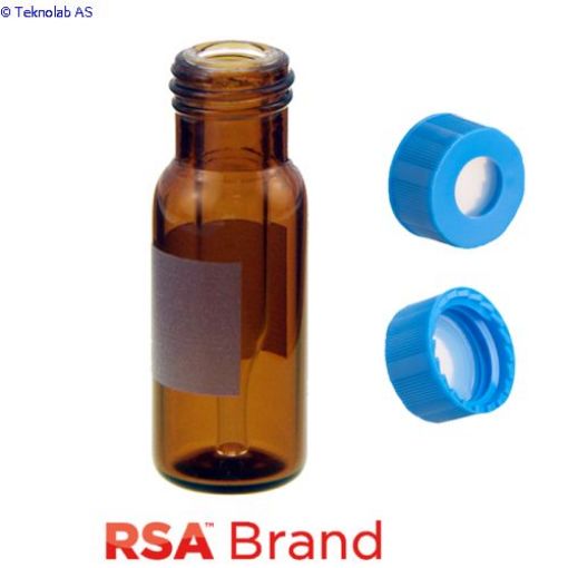 Bilde av Vial & Cap Kit Includes 100 EA 300ul, Fused Insert, Screw Top, Amber RSA Autosampler Vials with Writ