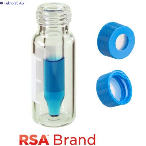 Bilde av Vial & Cap Kit Includes 100 EA 300ul, Fused Insert with a wide tip, Screw Top, Clear RSA Autosampler