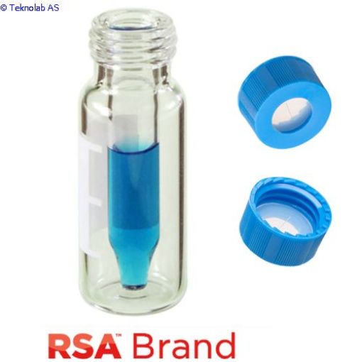 Bilde av Vial & Cap Kit Includes 100 EA 300ul, Fused Insert with a wide tip, Screw Top, Clear RSA Autosampler