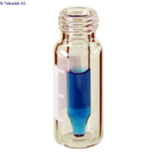 Bilde av Vials, Screw Top, Glass. Clear / Clear Insert, 300ul with Write-On Patch and fill lines, Wide Tip Fu